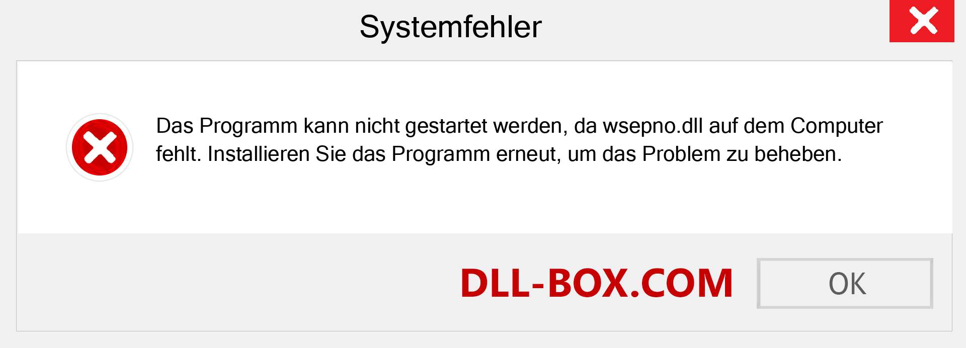 wsepno.dll-Datei fehlt?. Download für Windows 7, 8, 10 - Fix wsepno dll Missing Error unter Windows, Fotos, Bildern